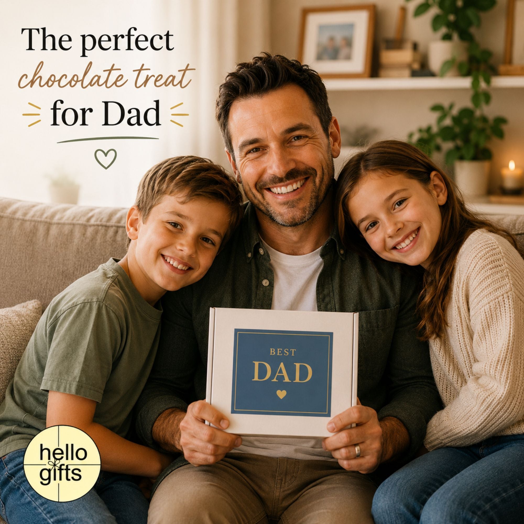 Man with two children holding a &