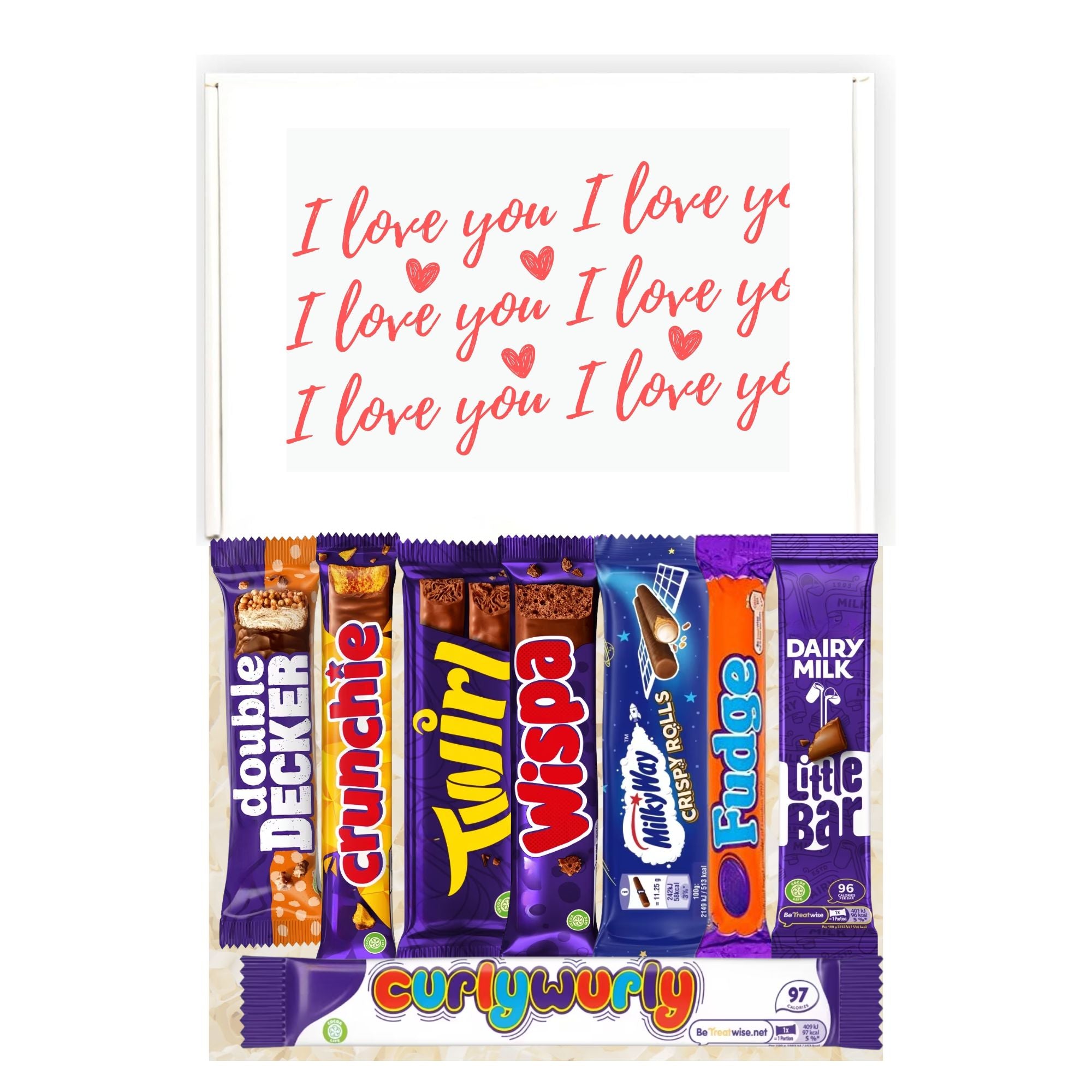 Assorted chocolate bars in a packaging with &