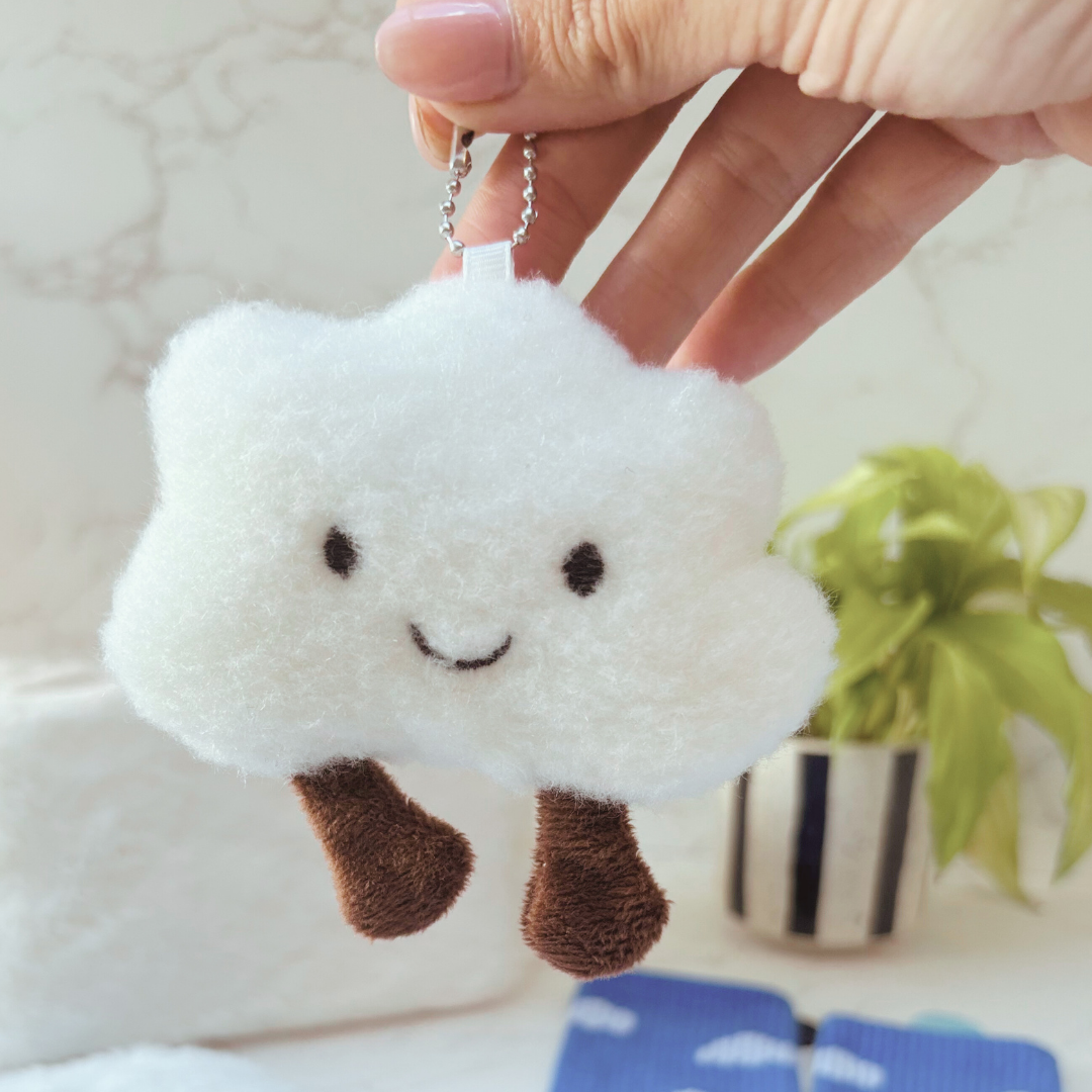 Plush Fluffy Cloud Keyring