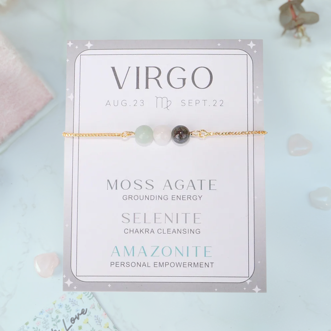 Virgo Zodiac Bracelet with crystals
