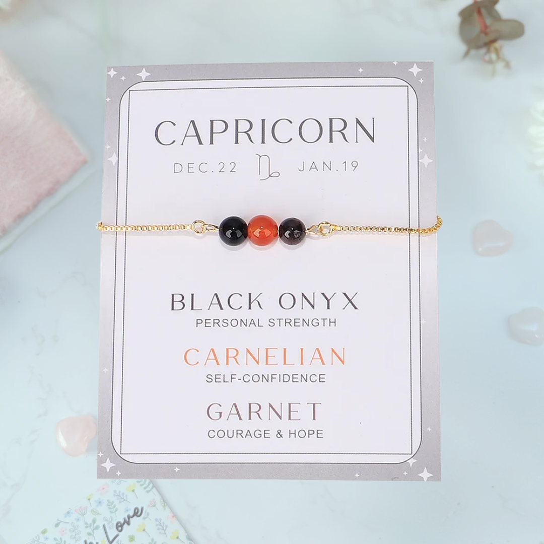 Capricorn Zodiac Bracelet with crystals