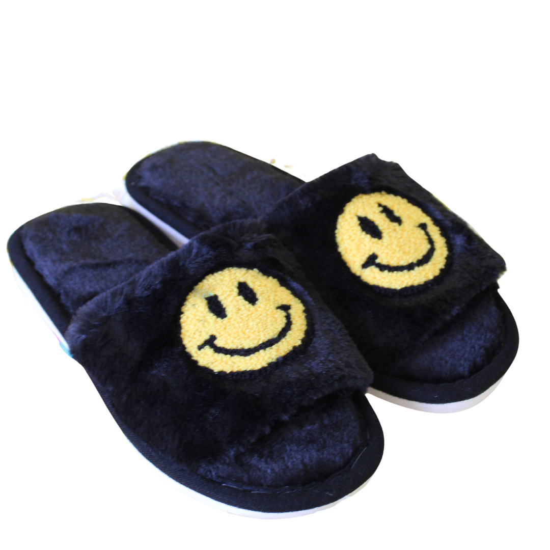 Smiley Face Black Slippers – Bestseller Christmas Gift for Men & Dad