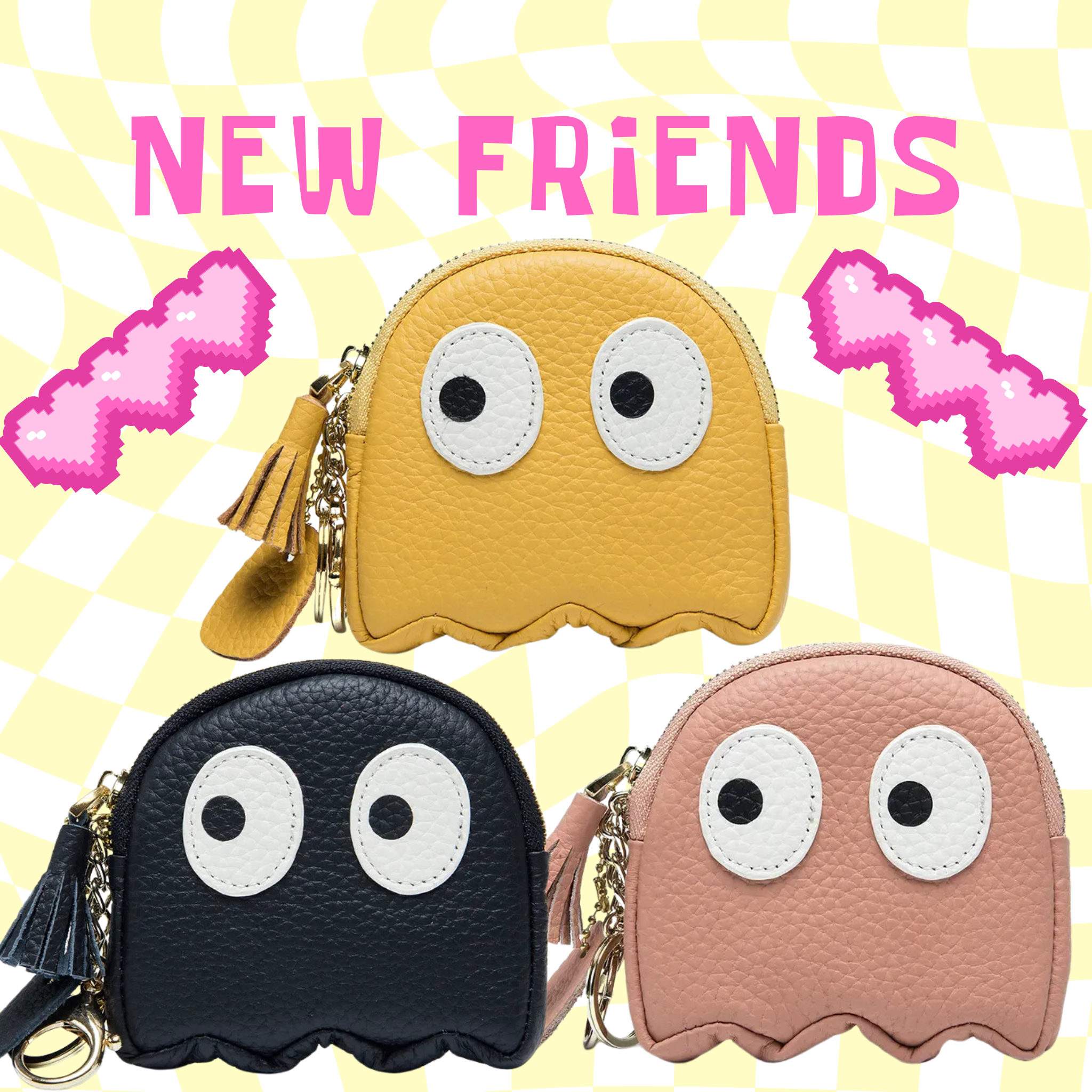 Blinky! - Real Leather Purse Coral Pink