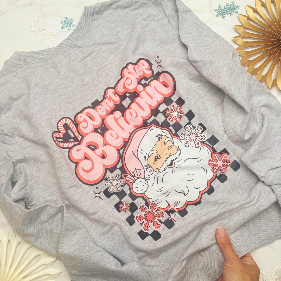 Don’t Stop Believin’ Christmas Jumper Gift Box – Grey Sweatshirt Xmas Present