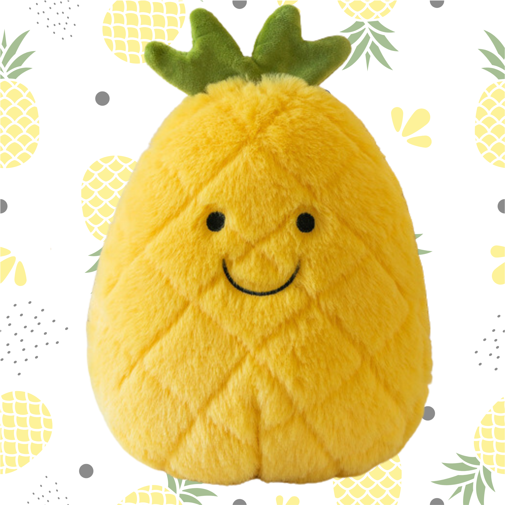 Plush Pineapple Soft Toy – Smiley Fruit Cuddly – Cute Gift For Kids