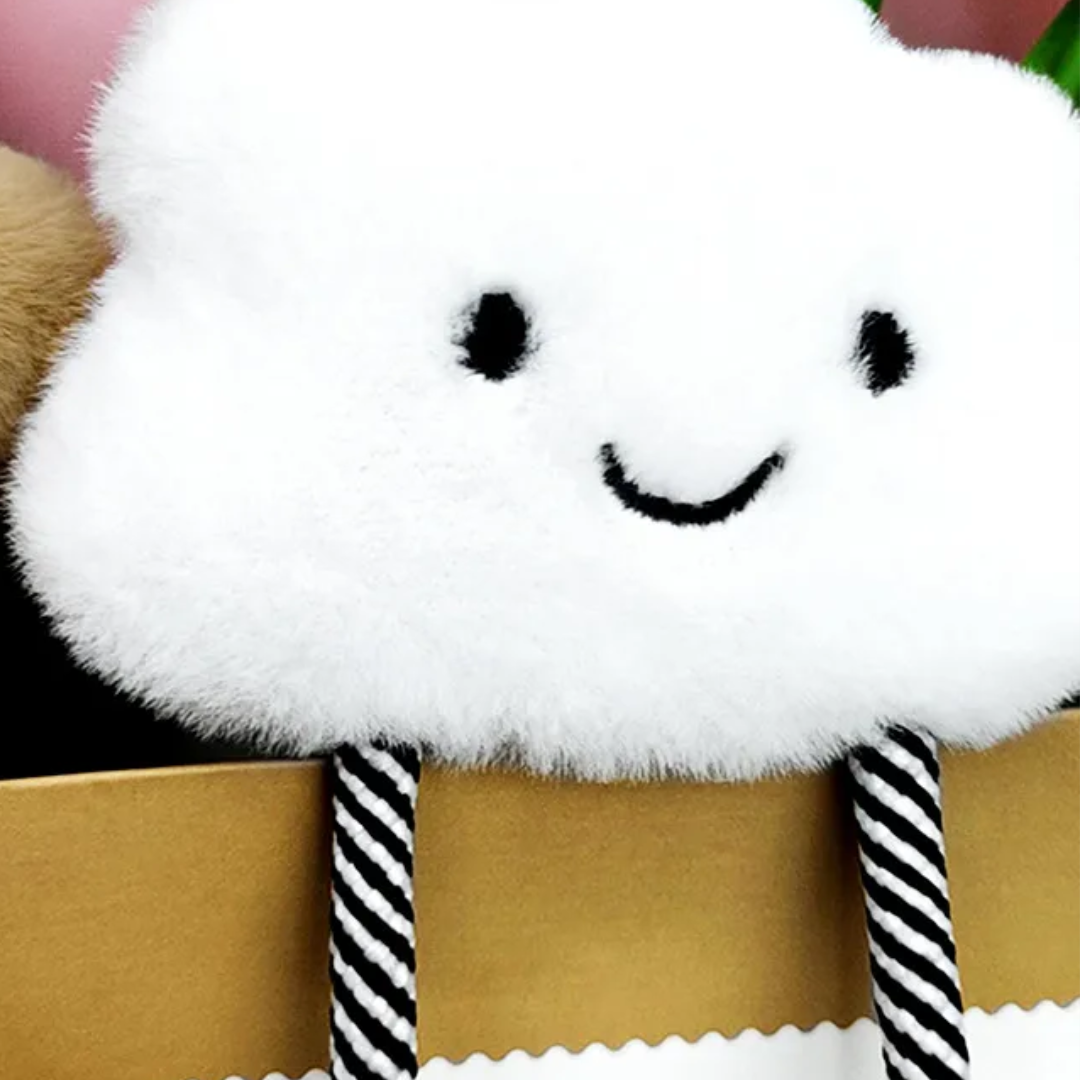White Cloud Plush Keyring / Bag Accessory