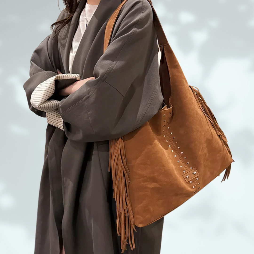 Tassel Shoulder Tote Bag - 3 colours, Tan, Coffee and Black