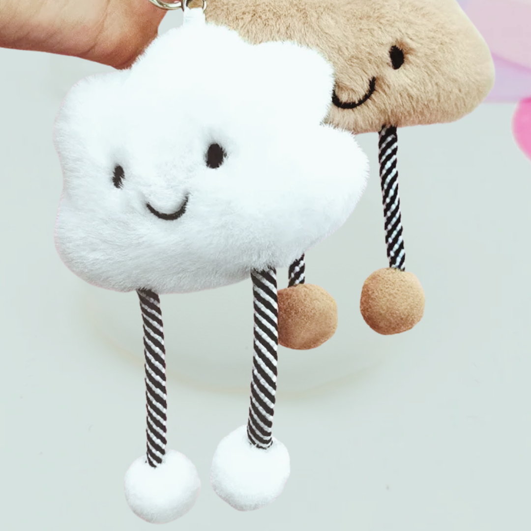 White Cloud Plush Keyring / Bag Accessory