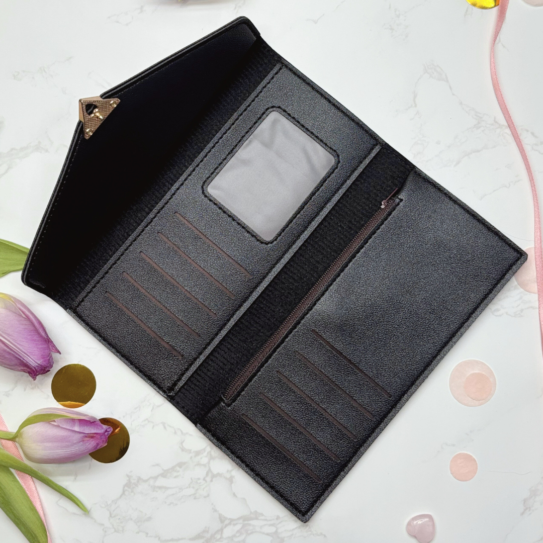 Heart Clasp Long Purse – Ideal Valentine’s or Mother’s Day Gift For Her (Pink or Black)