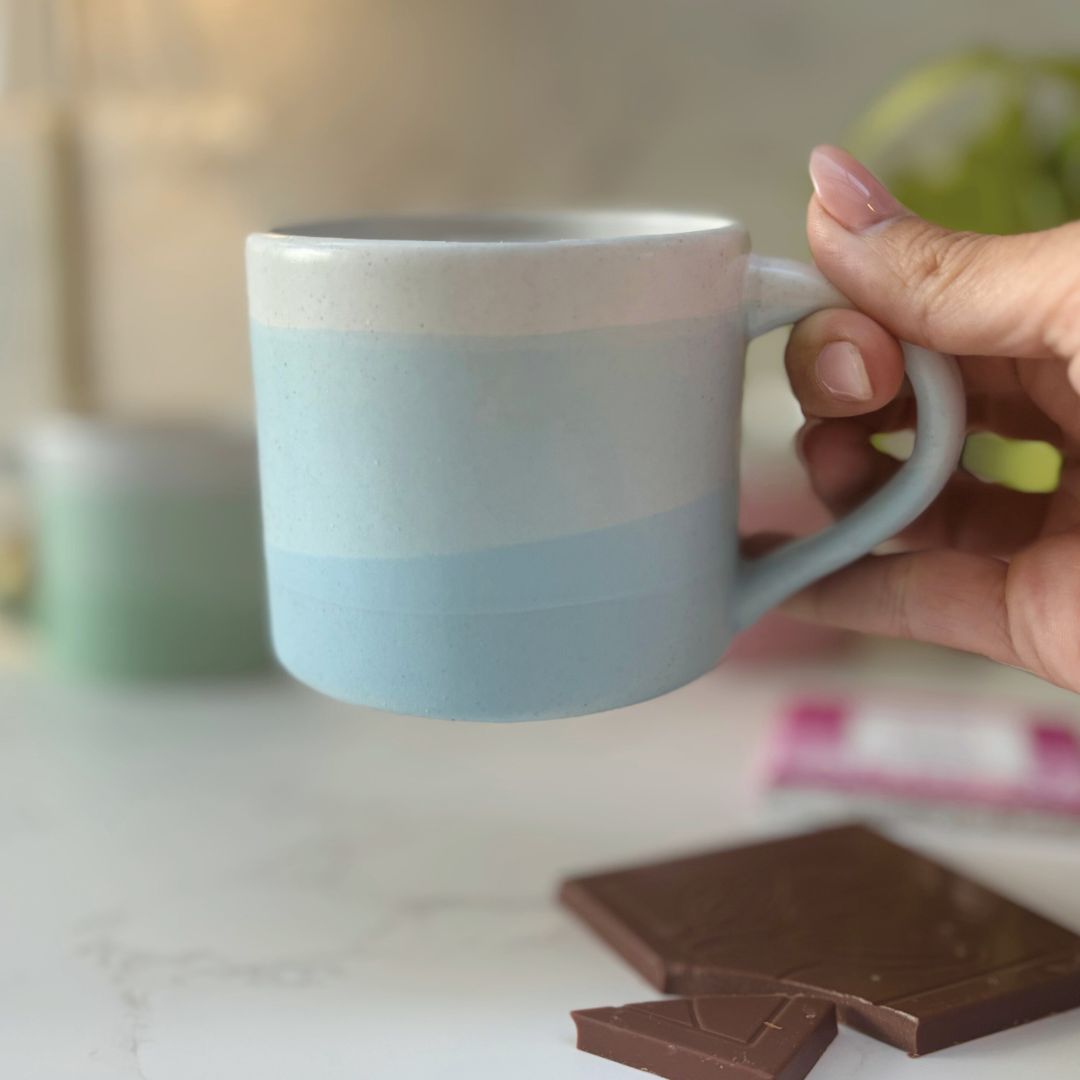 Stylish Gift Box For Her – Ombre Mug, Notebook And Keyring Set In Blue