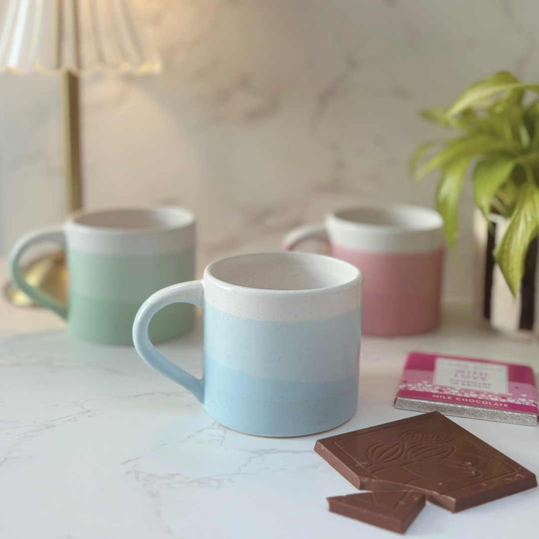 Stylish Gift Box For Her – Ombre Mug, Notebook And Keyring Set In Blue