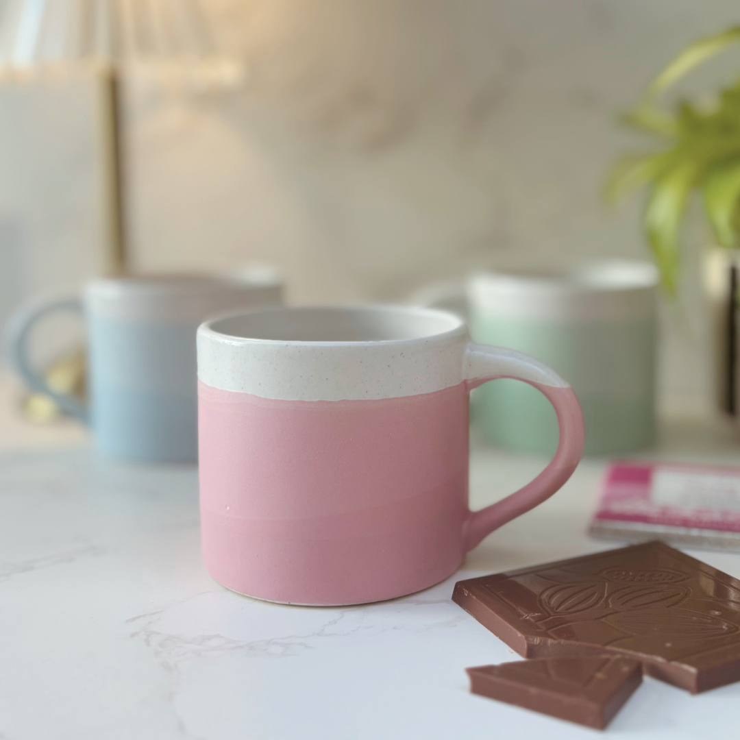 Stylish Gift Box For Her – Ombre Mug, Notebook And Keyring Set In Pink