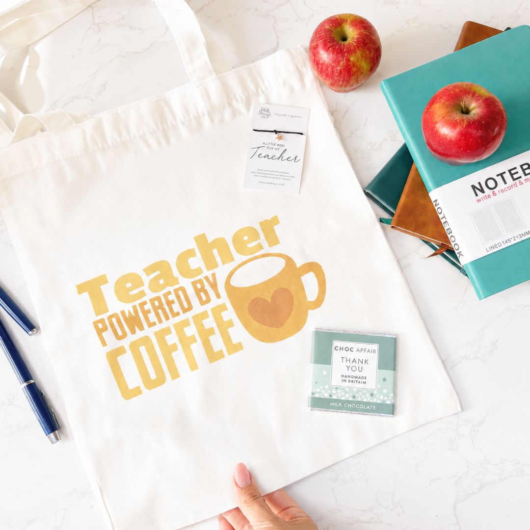 Thank You Teacher Gift Box With Tote Bag, Chocolate And Bracelet