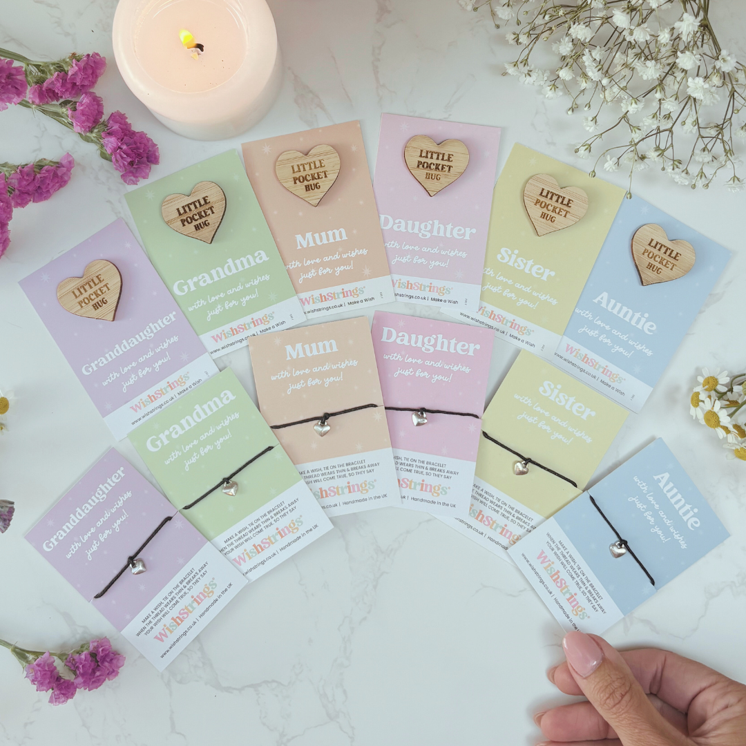 Granddaughter Little Pocket Hug – Sustainable Bamboo Heart Token on Card