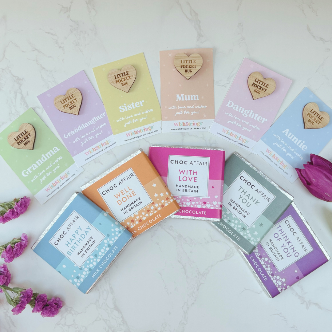 Granddaughter Little Pocket Hug – Sustainable Bamboo Heart Token on Card