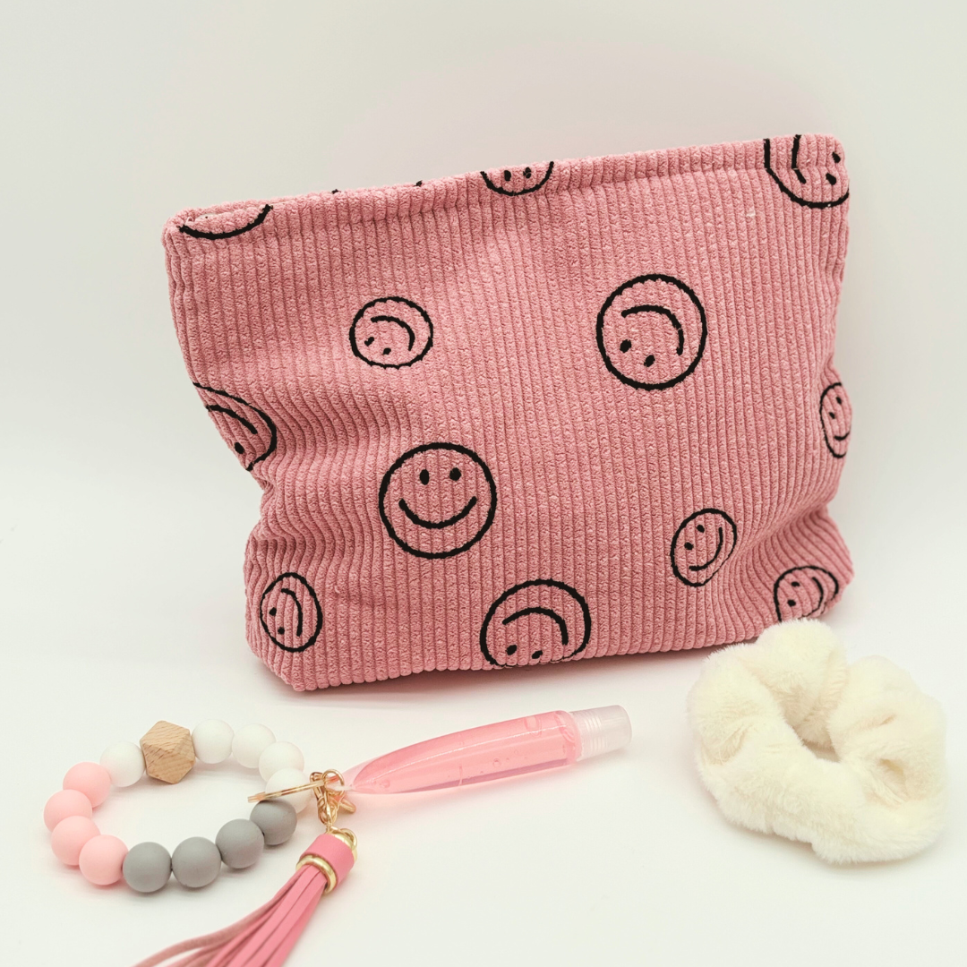 Smiley Face Cosmetic / Make Up Bag - NEW