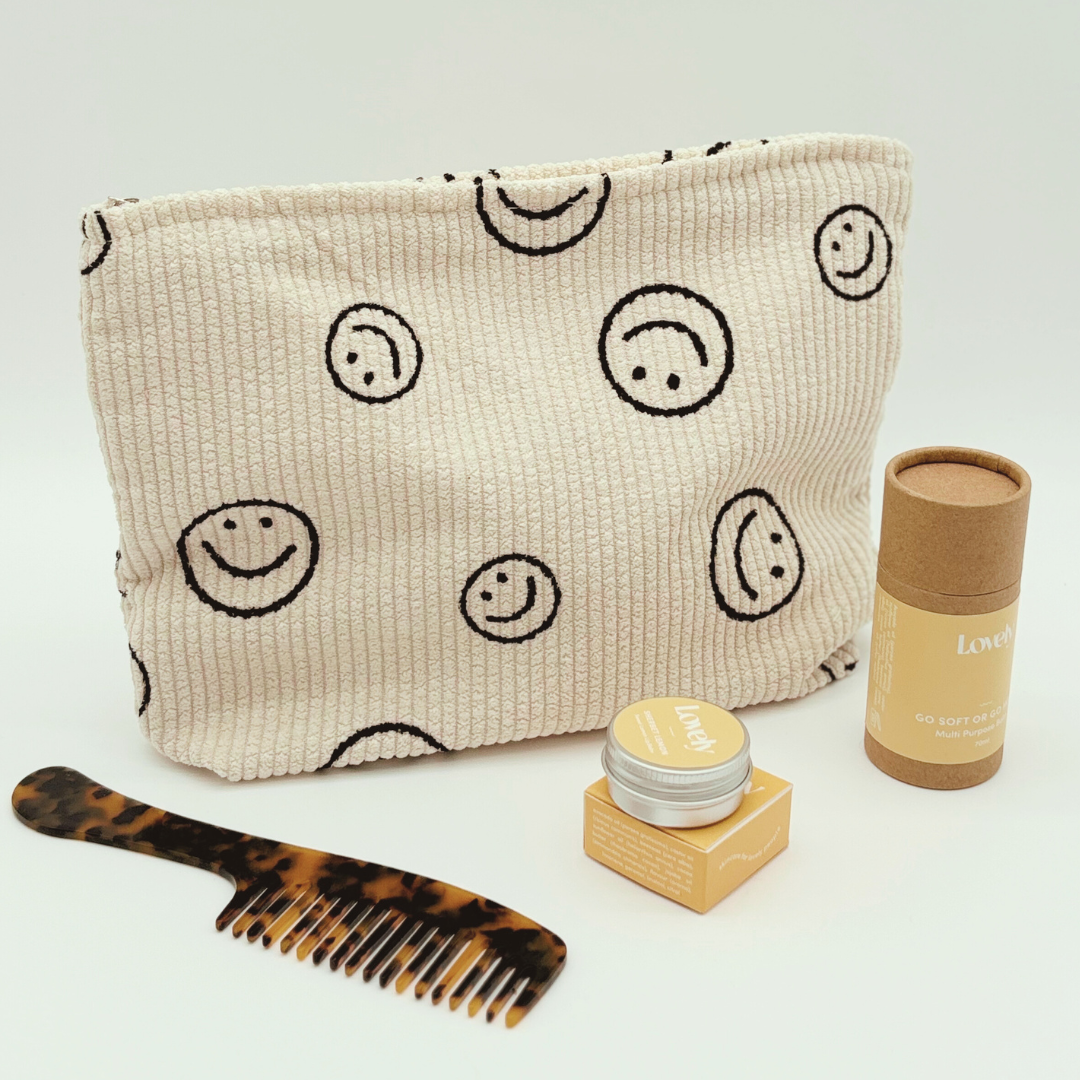 Smiley Face Cosmetic / Make Up Bag - NEW