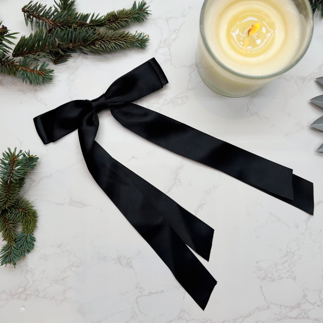 Luxury Monochrome Pyjamas Gift Box – Chic Cream Christmas PJ Set with Eye Mask & Satin Bow