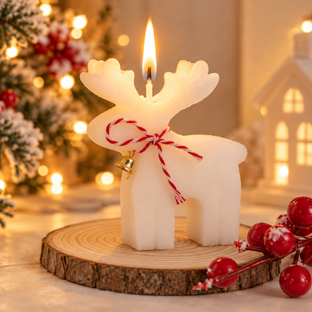 Reindeer Christmas Candle