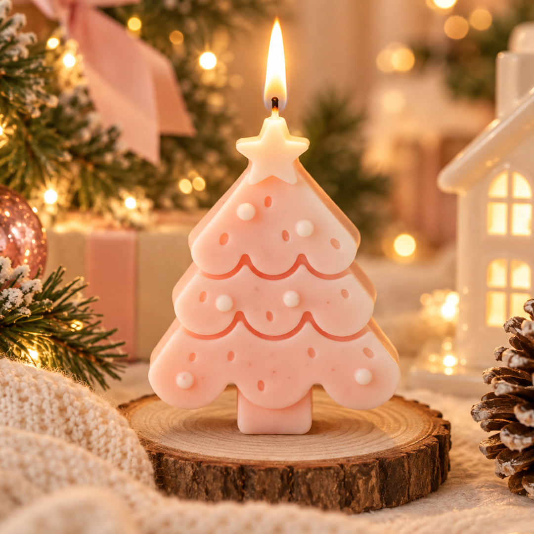 Pink Christmas tree Candle