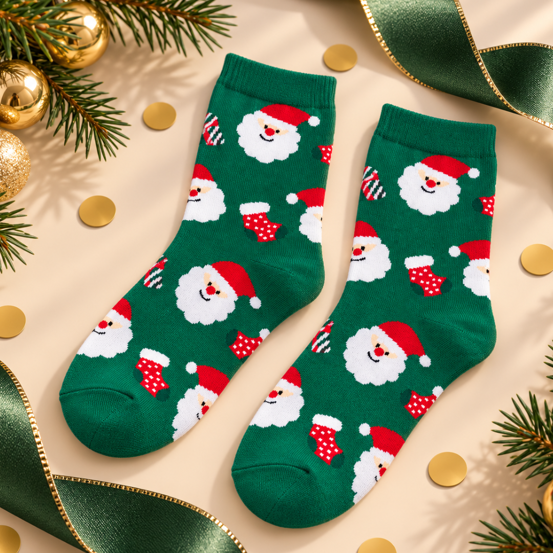 Festive Santa Christmas Socks