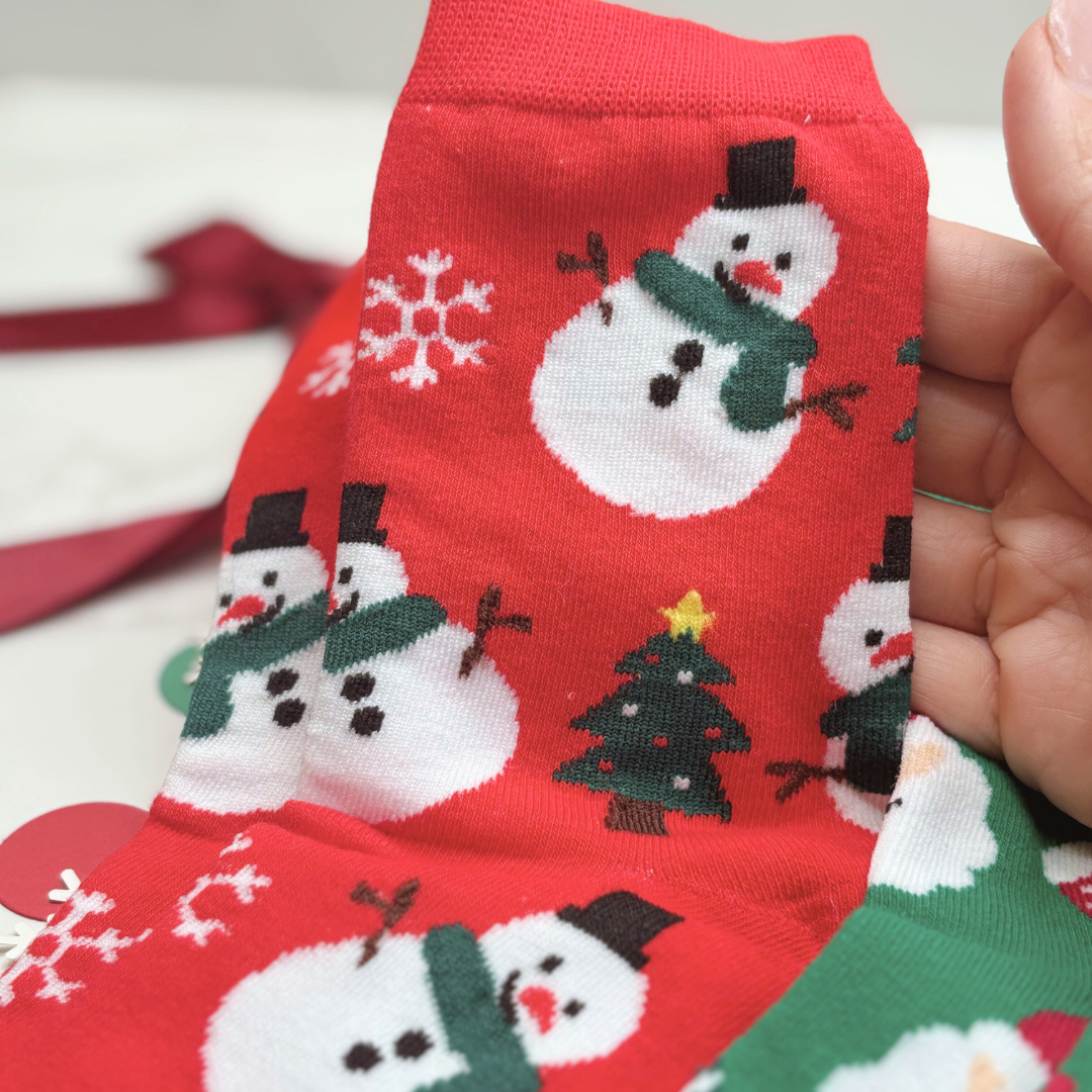 Christmas Socks Gift Box – Festive Santa, Snowman & Gingerbread Socks