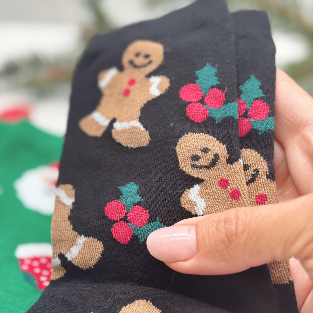 Christmas Socks Gift Box – Festive Santa, Snowman & Gingerbread Socks