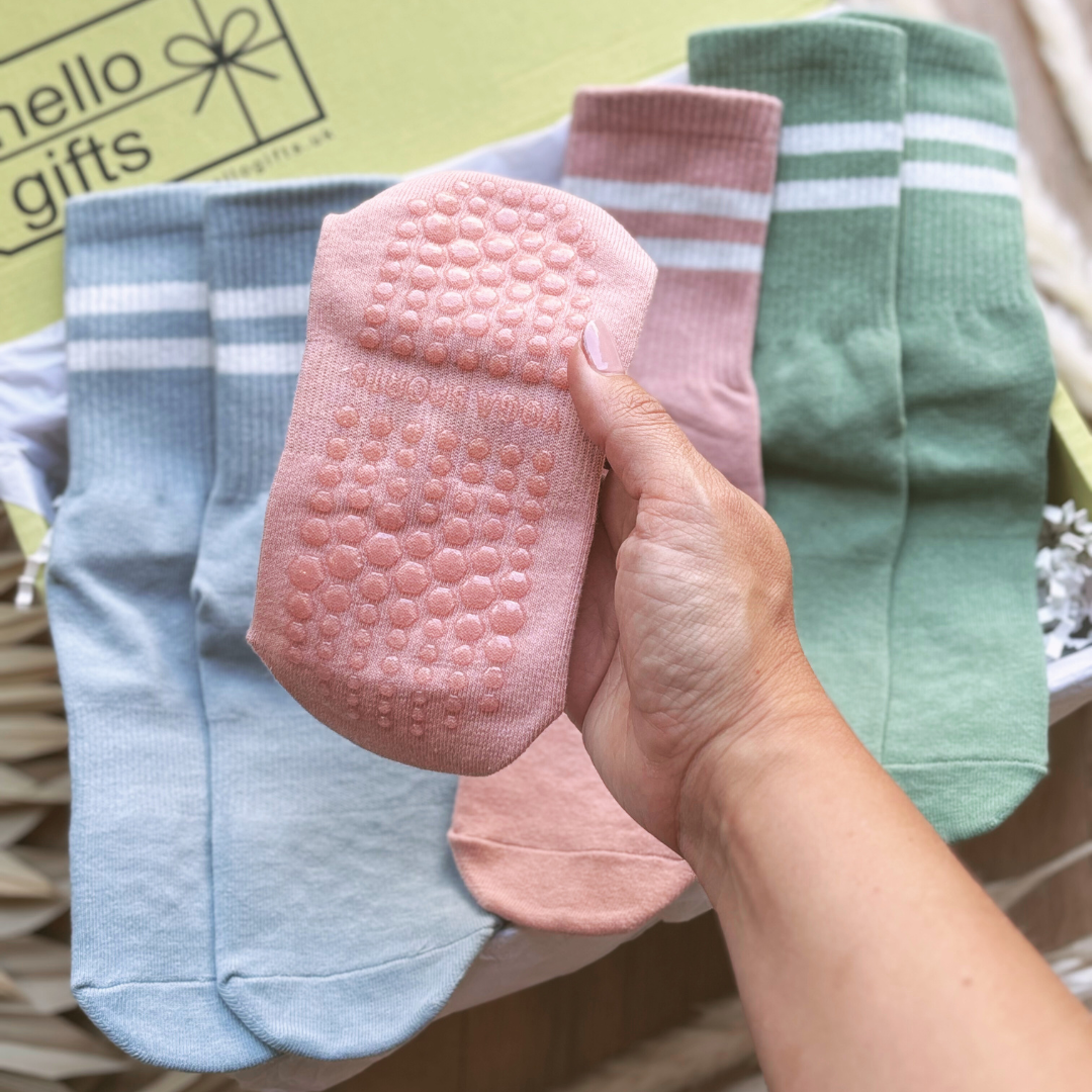 Yoga, Pilates, Lifestyle Grip Socks Letterbox Gift Set - Pastel