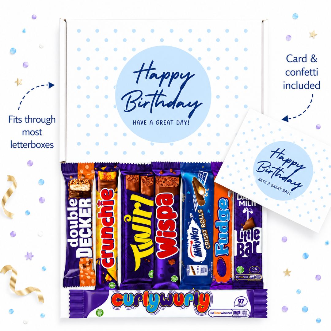 Assorted chocolate bars in a packaging with &