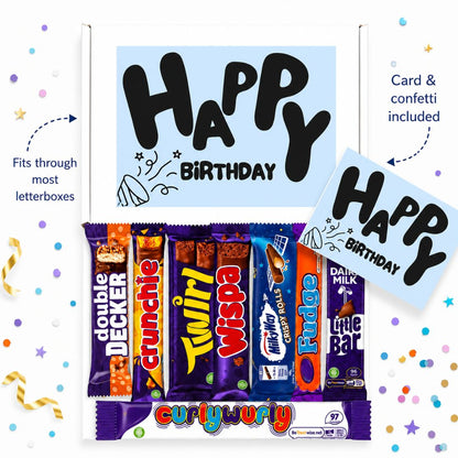 Assorted chocolate bars in a packaging with &