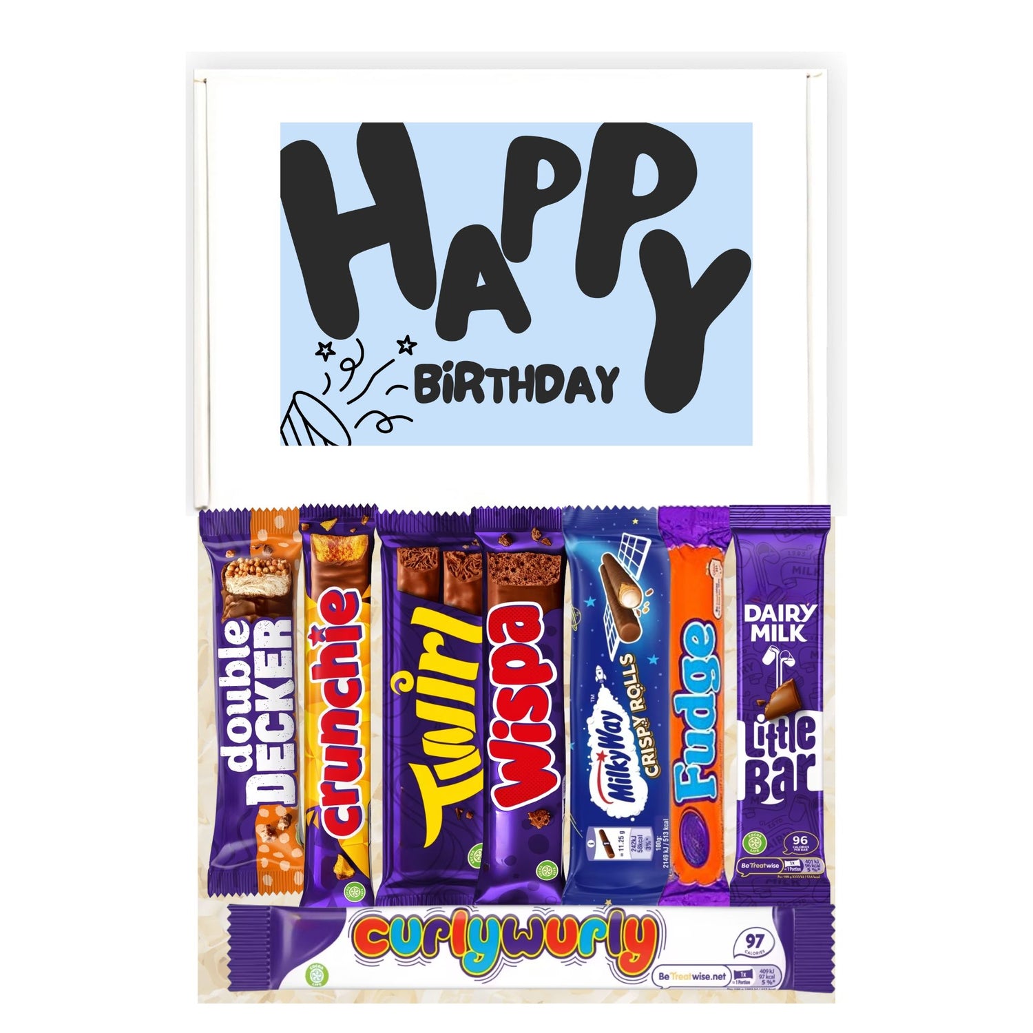 Assorted chocolate bars in a &