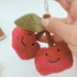 Smiley Face Cherry Plush Keyring