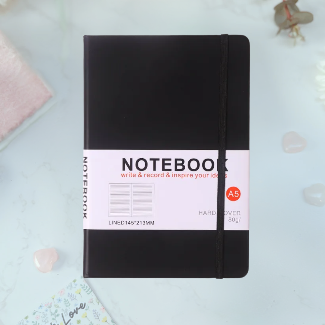 Black Hardcover A5 Notebook