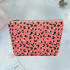 Coral Leopard Print Makeup Bag