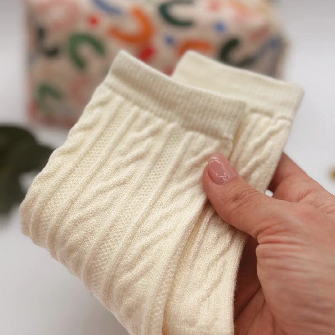 Cream Cable Knit Socks