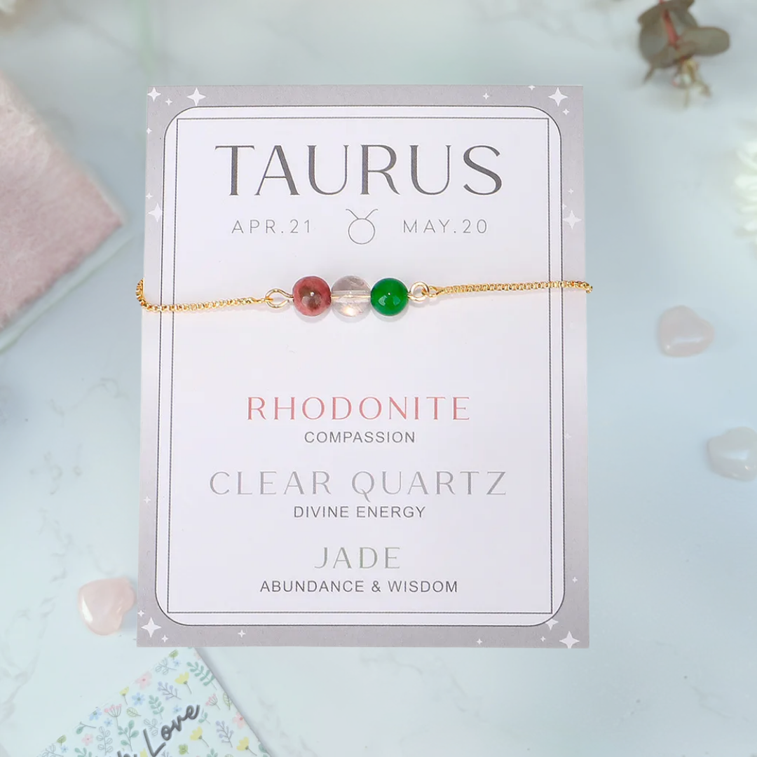 Taurus Zodiac Bracelet with crystals