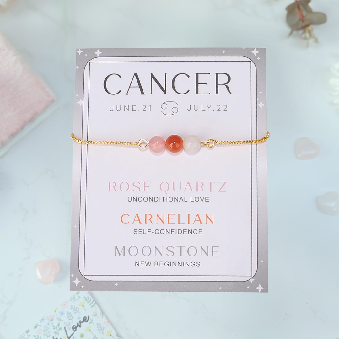Cancer Zodiac Bracelet with crystals