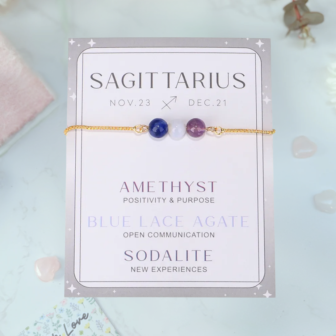 Sagittarius Zodiac Bracelet with crystals