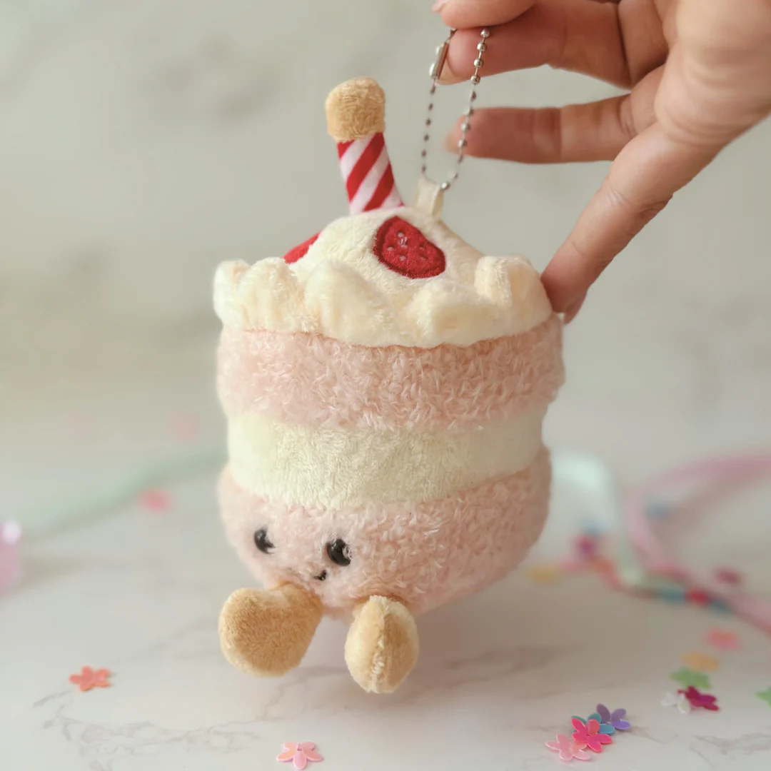 Plush Birthday Cake Keyring