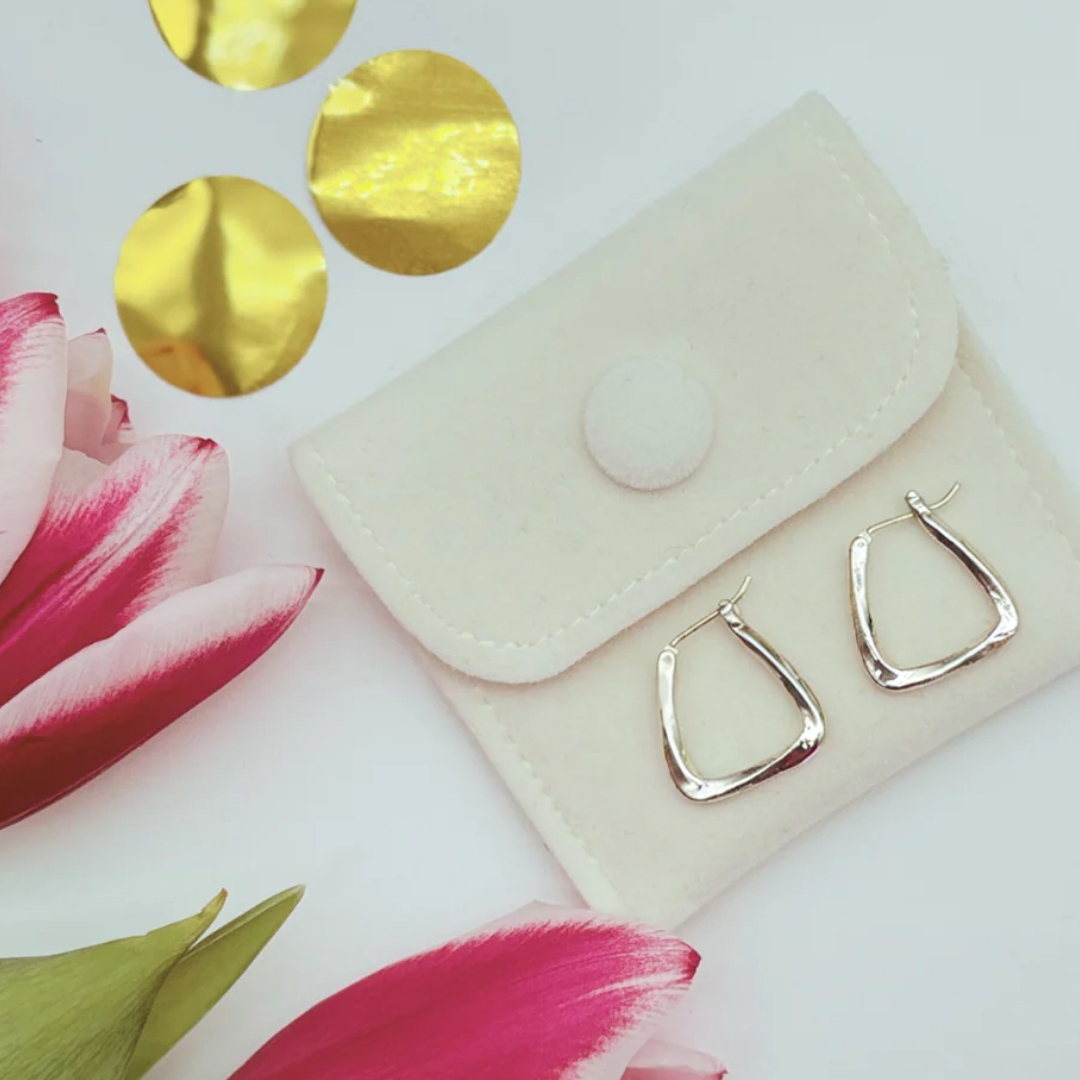 silver geometric hoops