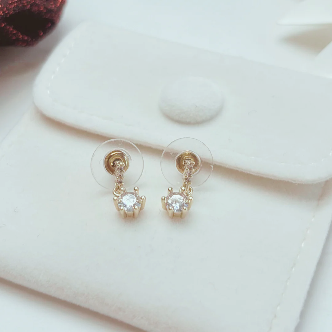 gold crystal drop earrings
