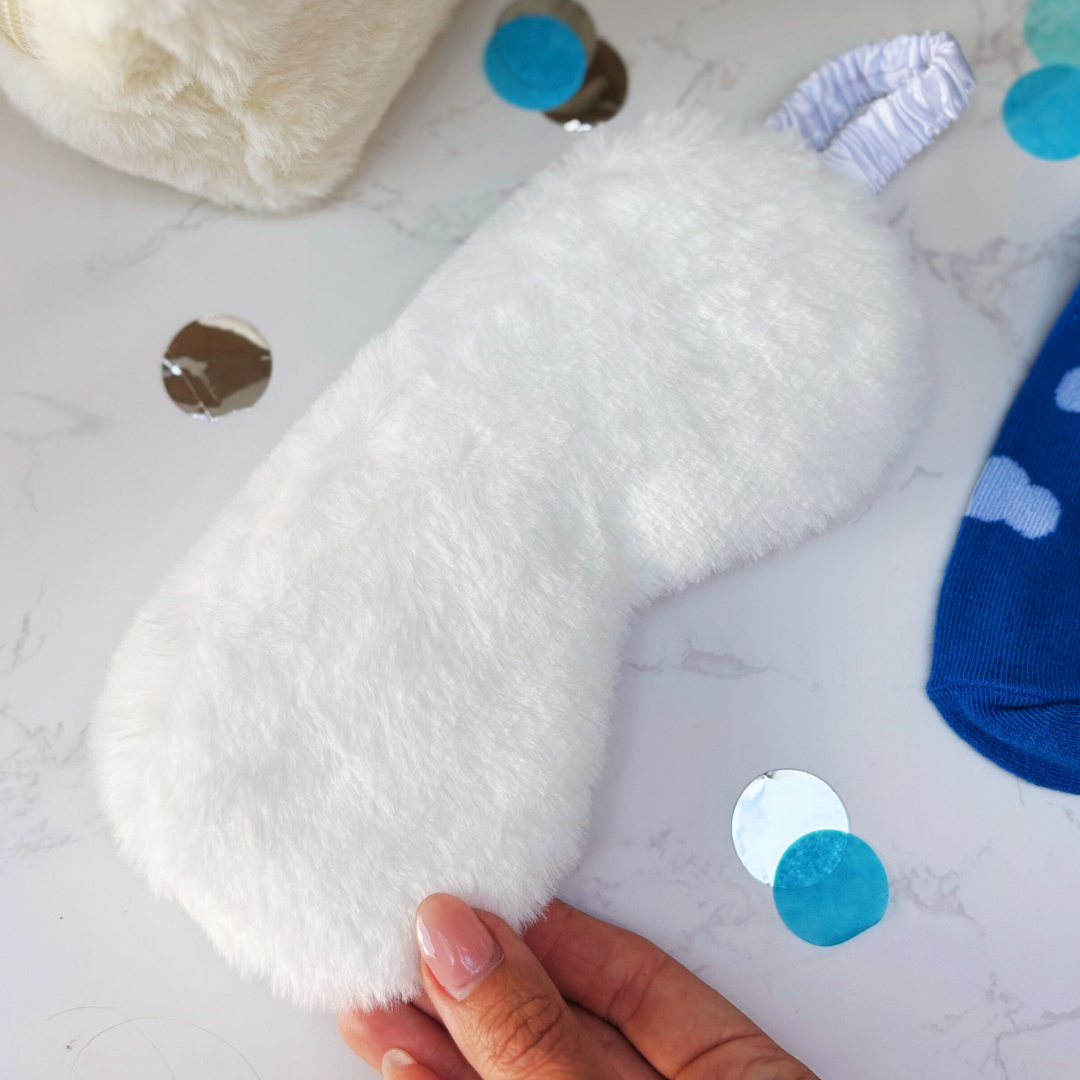 White Fluffy Sleep Mask