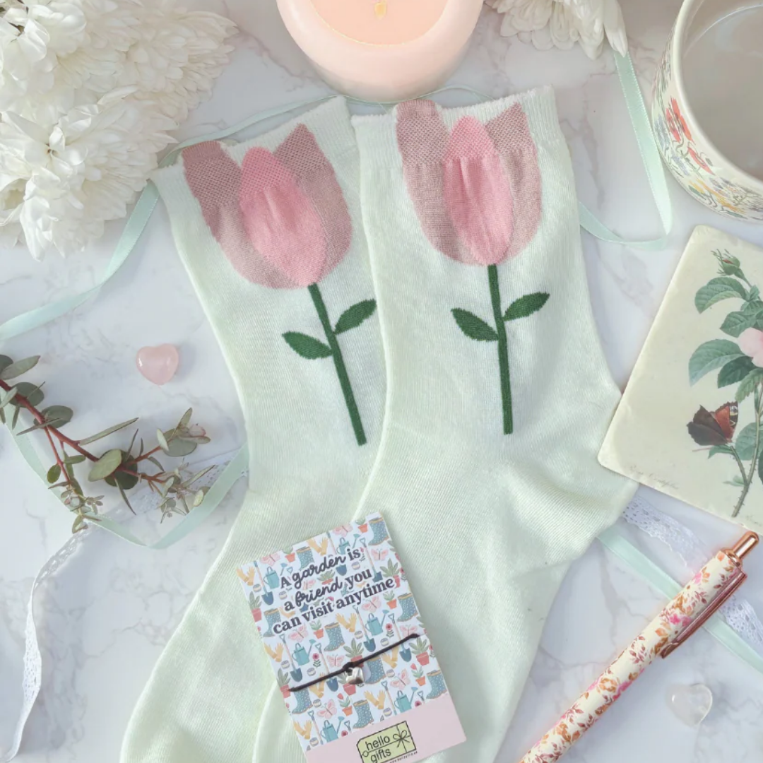 Tulip print socks