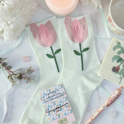 Tulip print socks