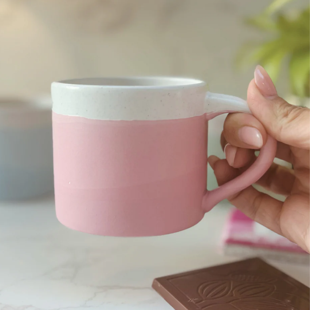 blush pink ceramic mug