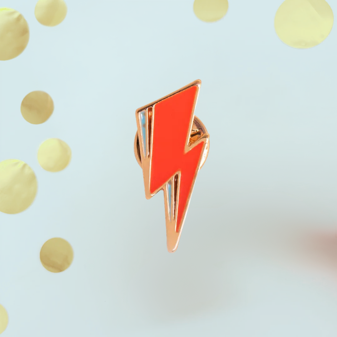 Colourful Lightning Bolt Pin Badge