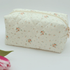 Cream Floral Quilted Cosmetics Bag
