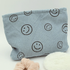 Blue Smiley Face Corduroy Cosmetics Bag