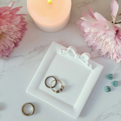 White Bow Trinket Tray