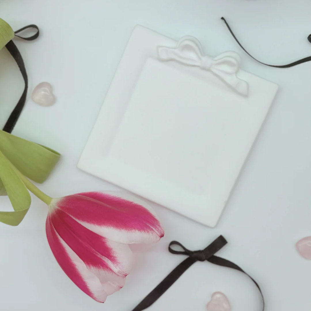 White Bow Trinket Tray